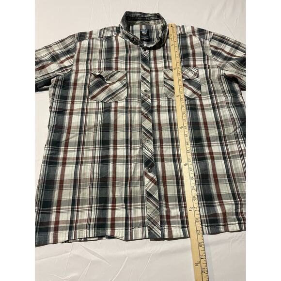 Kuhl Mens XL Gray Plaid Button Up Short Sleeve Shirt Outdoors Suncel - Picture 8 of 10